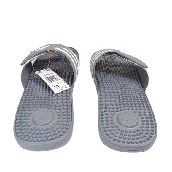 Adidas Adissage Slides Mens 18 Gray White Cloudfoam Casual Comfort Sandals New main image 4